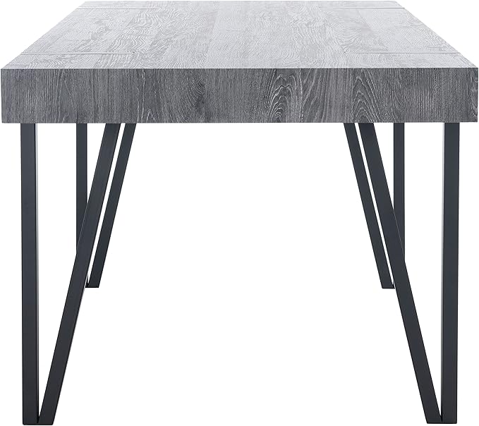 SAFAVIEH Home Collection Alyssa Mid-Century Rustic Industrial Black Oak Dining Room Table DTB7000B, 0 - LeafyLoom