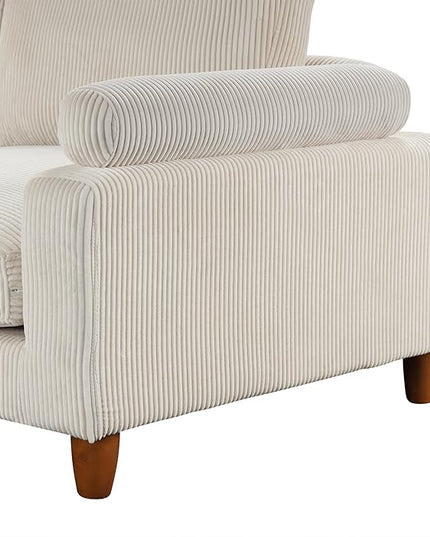 163.8" Large L Shaped Modular Sectional Sofa with Ottoman, 6-Seater Upholstered Combination Corner Couch for Living Room Office Spacious Space Furniture Sets, Beige, 163.8 Inch - LeafyLoom
