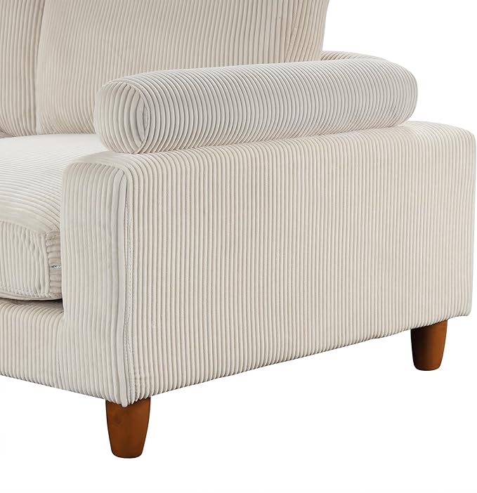 163.8" Large L Shaped Modular Sectional Sofa with Ottoman, 6-Seater Upholstered Combination Corner Couch for Living Room Office Spacious Space Furniture Sets, Beige, 163.8 Inch - LeafyLoom