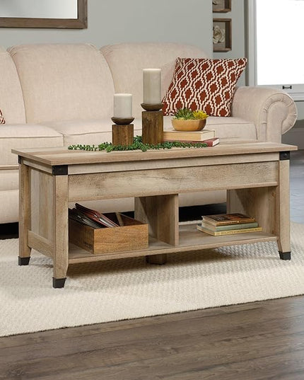 Sauder Carson Forge Lift Top Coffee Table, Lintel Oak finish - LeafyLoom