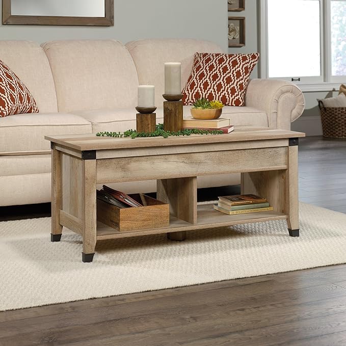 Sauder Carson Forge Lift Top Coffee Table, Lintel Oak finish - LeafyLoom