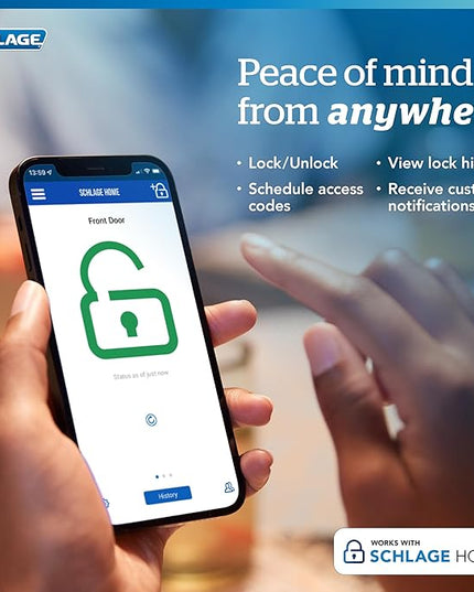 Schlage Encode Smart WiFi Deadbolt with Century Trim In Bright Chrome SchlageLockCompany