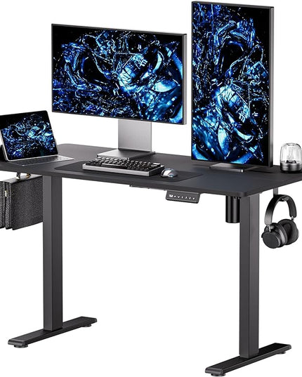 Electric Standing Desk - Adjustable Height with Memory Preset, 48 x 24 Inches Ergonomic Design Home Office Standing Desk - LeafyLoom