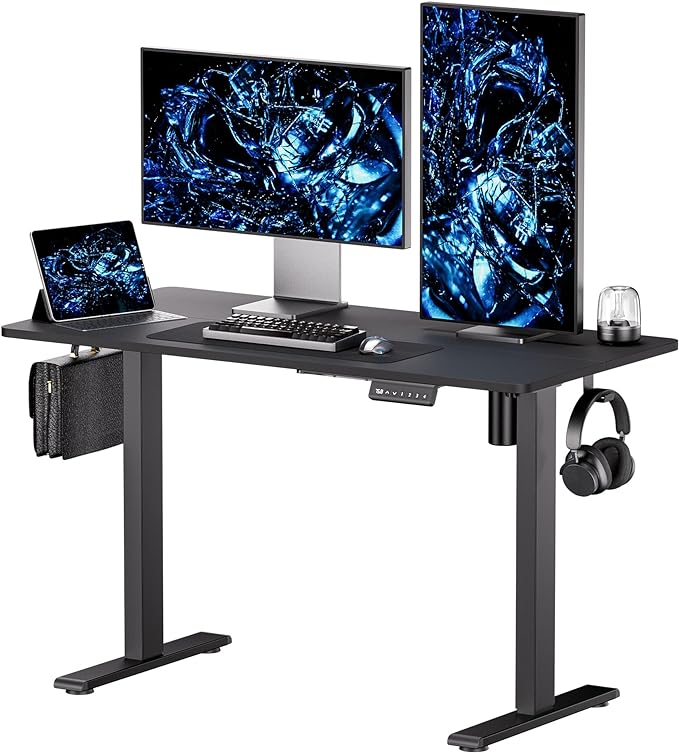 Electric Standing Desk - Adjustable Height with Memory Preset, 48 x 24 Inches Ergonomic Design Home Office Standing Desk - LeafyLoom