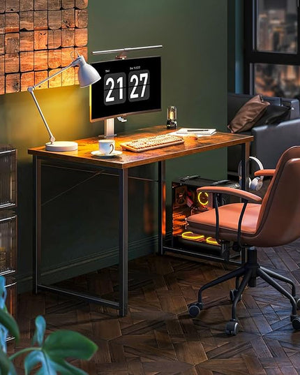 Coleshome 40 Inch Computer Desk, Modern Simple Style Desk for Home Office, Study Student Writing Desk, Vintage - LeafyLoom