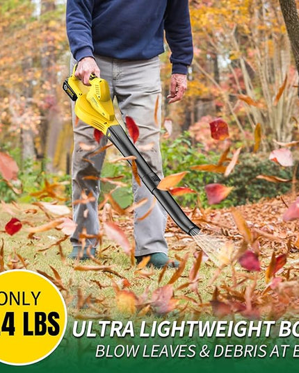 Cordless Leaf Blower Battery Powered: 20V Electric Leaf Blower with Charger and 4.0Ah Battery - Lightweight Small Blower Battery Operated for Driveway | Patio | Garage - LeafyLoom