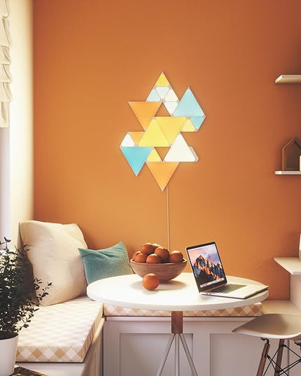 Nanoleaf Shapes Triangles and Mini Triangles WiFi and Thread Smart RGBW LED Dimmable Gaming and Home Decor Wall Lights Smarter Kit (17 Pack) NANOLEAF