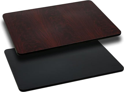 Flash Furniture Glenbrook 24'' x 30'' Rectangular Table Top with Black or Mahogany Reversible Laminate Top - LeafyLoom