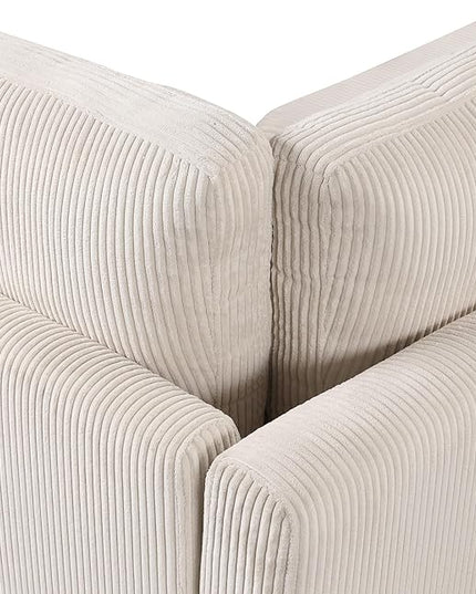 Removable comfortable Pieces Convertible Modular Sectional Movable Ottoman,Large L Shaped Corner Reversible Chaise and Waist Pillows, 5-Seat Oversized Cloud Sofas & Couches, Beige-C - LeafyLoom