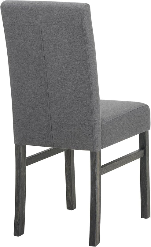 RITSU 5 Piece Kitchen Dining Set, Small Rectangular Table with Storage Shelf and 4 Upholstered Chairs, for Farmhouse, Apartment, Restaurant, Gray - LeafyLoom