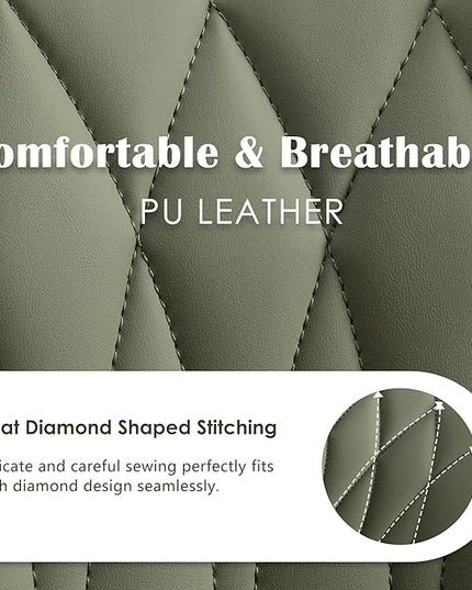 YOUNUOKE Office Desk Chair, Comfy Home Office Chairs, Small Comfortable Desk Chairs with Wheels, Armless PU Leather Chairs for Computer Conference, Olive - LeafyLoom