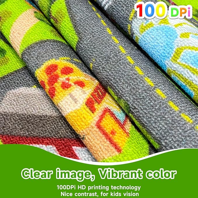 2 Packs Kids Rugs Car Play Mat Traffic Road Carpet for Car City Life Map Play Rug 31.5"×59" for Playroom Educational Mat Area Rug, Kid Playtime Collection Toddler Car Track Rug （2P: A+B - LeafyLoom