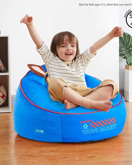 Idea Nuova Paw Patrol The Mighty Movie Hillside by pod Plush Kids Bean Bag Chair, 24" Wx24 Dx17 H - LeafyLoom