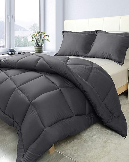 Utopia Bedding Queen Size Comforter Set with 2 Pillow Shams, Bedding Comforter Sets, Down Alternative Grey Comforter, Soft and Comfortable, Machine Washable (Pack of 4) - LeafyLoom
