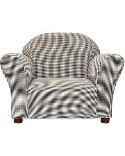 KEET Roundy Kid's Chair, Gingham Chair Only, Brown - LeafyLoom