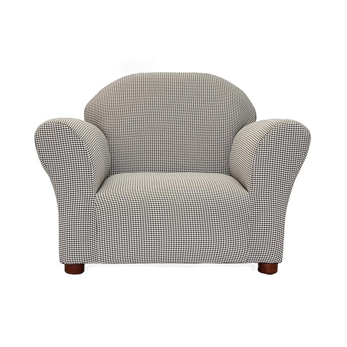 KEET Roundy Kid's Chair, Gingham Chair Only, Brown - LeafyLoom