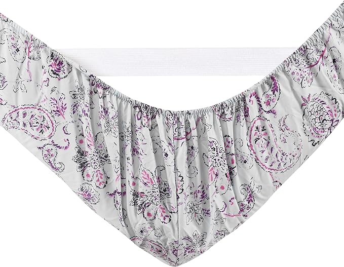 Elegant Comfort Softest and Coziest 6-Piece Sheet Set - 1500 Premium Hotel Quality Microfiber - Deep Pocket, Wrinkle Resistant 6-Piece Paisley Pattern Bed Sheet Set, Full, Paisley Purple - LeafyLoom