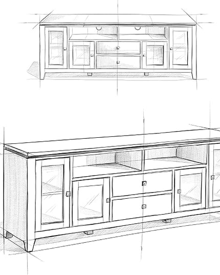 SIMPLIHOME Cosmopolitan SOLID WOOD Universal TV Media Stand, 72 inch Wide, Contemporary, Living Room Entertainment Center with Storage, for Flat Screen TVs up to 80 inches in Distressed Grey - LeafyLoom
