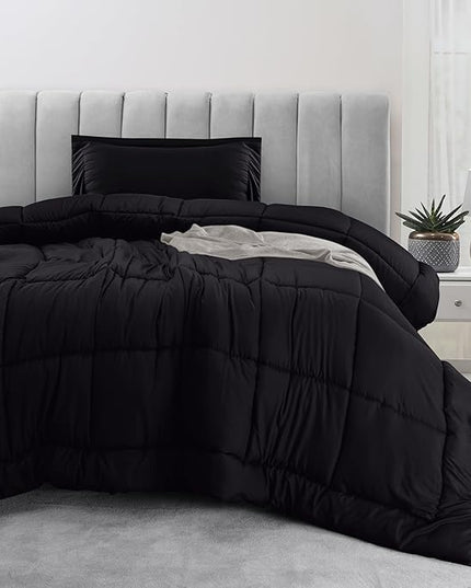 Utopia Bedding Twin Comforter Set Kids with 1 Pillow Sham, Bedding Comforter Sets, Down Alternative Black Comforter, Soft and Comfortable, Machine Washable (Pack of 6) - LeafyLoom