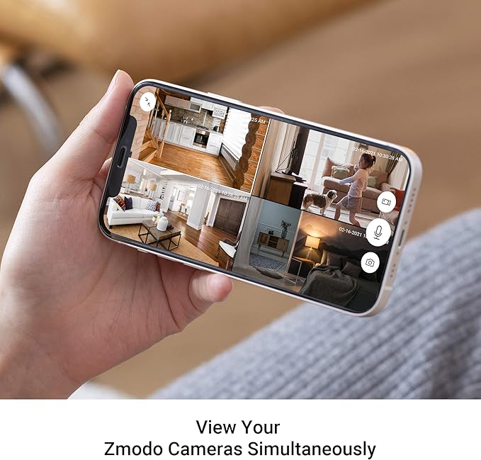 Zmodo Mini Pro, 1080P Plug-in WiFi Security Camera, Indoor Smart Camera with AI Motion Detection, Pet Nanny Cam, Night Vision, 2-Way Audio, Phone App, Compatible with Alexa & Google Assistant. Zmodo