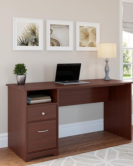 Bush Furniture Cabot 60W Computer Desk with Drawers in Harvest Cherry - LeafyLoom