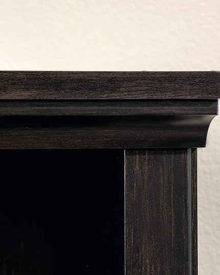 Sauder Miscellaneous Storage 3-Shelf Bookcase/ book shelf, Estate Black finish - LeafyLoom
