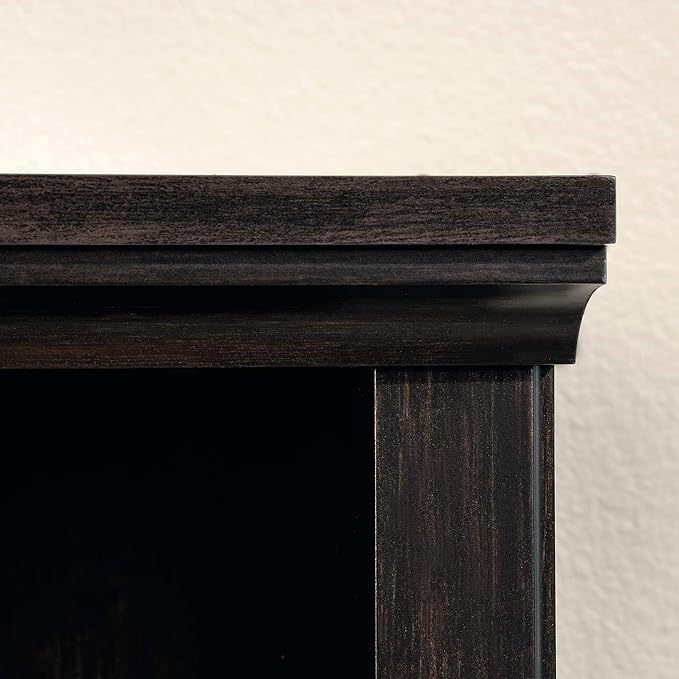 Sauder Miscellaneous Storage 3-Shelf Bookcase/ book shelf, Estate Black finish - LeafyLoom