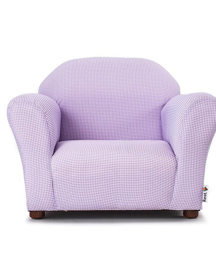 KEET Roundy Kid's Chair, Gingham Chair Only, Lavender - LeafyLoom