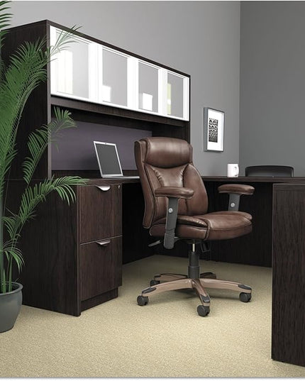 Alera ALEVA542822ES 15.63 in. x 20.5 in. x 28.5 in. Valencia Series 2-Drawer Full File Pedestal - Espresso - LeafyLoom