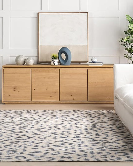 nuLOOM Mason Machine Washable Contemporary Leopard Print Ultra Thin Area Rug, 5' x 8', Grey - LeafyLoom