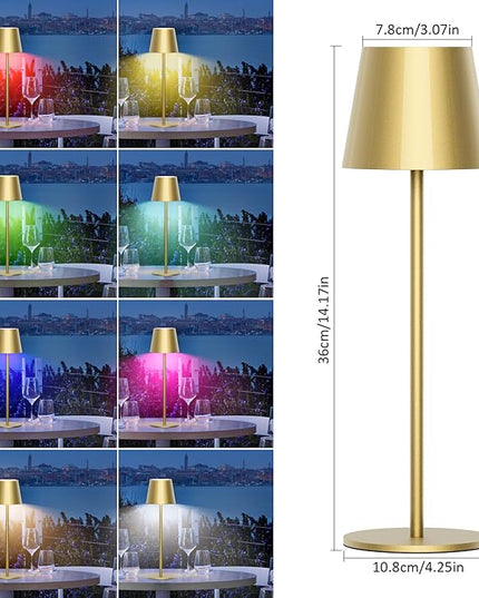 Aipsun Cordless Table Lamp 2 Pack Modern LED Rechargeable Battery Operated Table Lamp Waterproof Stepless Dimming Touch Lamp for Home/Outdoor - LeafyLoom