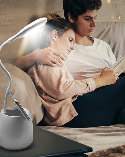 Aduro U-Light Aduro U-Light Desk Lamp Table Light with Wireless Speaker & Phone Stand Desk Organizer, Flexible Gooseneck Table Lamp - Perfect for Home Office White - LeafyLoom