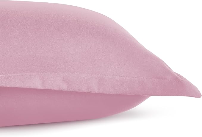 Amazon Basics 2 Piece Microfiber Kid's Comforter and Pillow Sham Set, Toddler, Light Pink, Solid - LeafyLoom