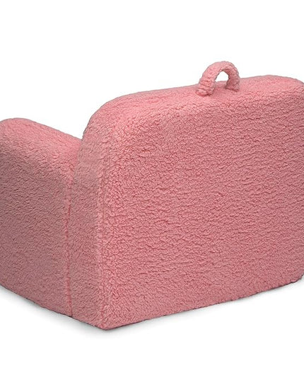 Delta Children Personalized Sherpa Cozee Chair - Customize with Name – Foam Kids Chair for Ages 18 Months and Up, Rose - LeafyLoom