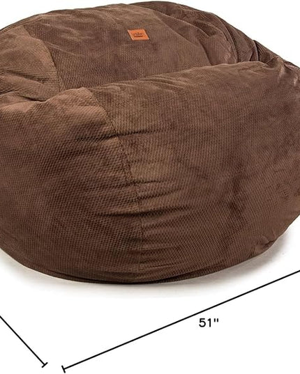 CordaRoy's Chenille Bean Bag Chair, Convertible Chair Folds from Bean Bag to Lounger, As Seen on Shark Tank, Espresso - King Size - LeafyLoom