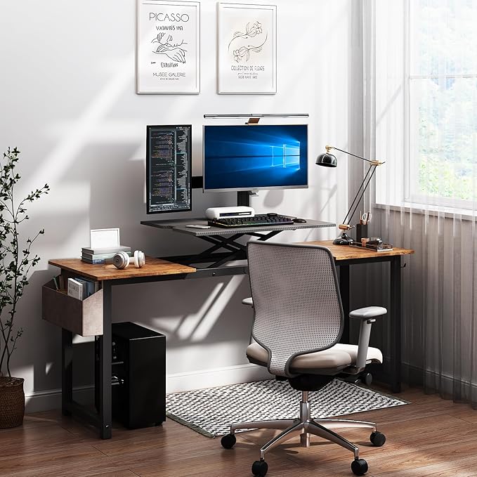 Adjustable Height Standing Desk Whole Piece 71x23 Inch Desktop Home Office Computer Workstation Sit Stand up Desk(71inch)… - LeafyLoom