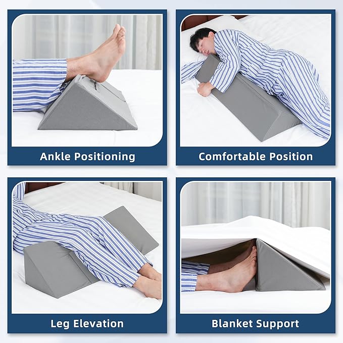 34" Wedge Pillow for Side Sleeping,Training for Side Sleeping with Detachable Small Wedge Pillow,Positioning Wedge for Side Sleeper,Back Support,Reducing Snoring,Preventing Bedsores - LeafyLoom