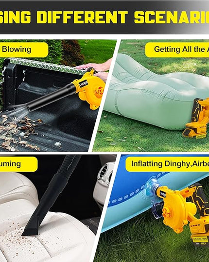 Cordless Leaf Blower for Dewalt 20V Max Battery, Jobsite Air Blower with Brushless Motor,6 Variable Speed Up to 180MPH,2-in-1 Handle Electric Blower and Vacuum Cleaner(Battery Not Included) - LeafyLoom
