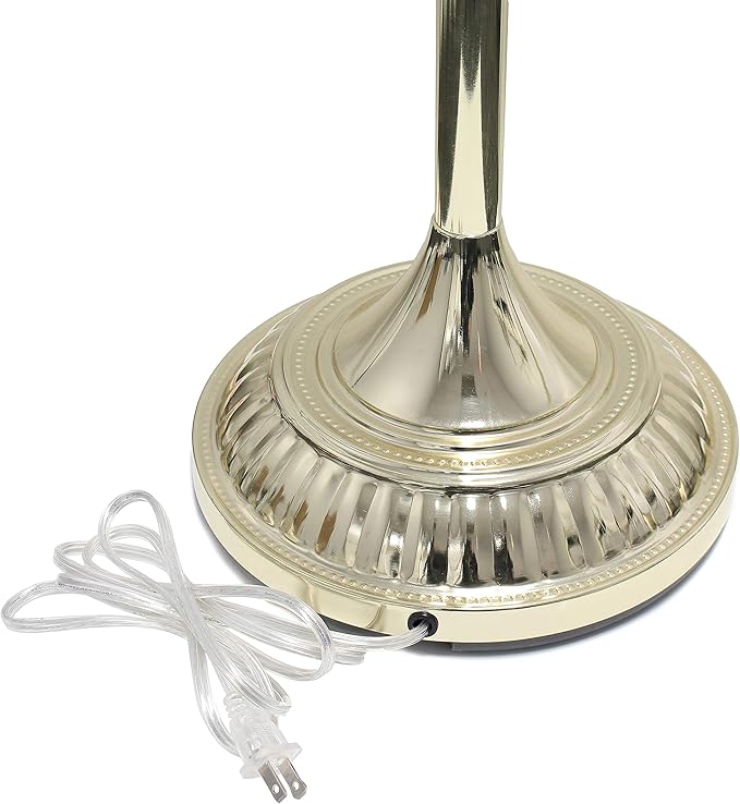 Elegant Designs LF2001-GLD 1 Light Torchiere Marbleized White Glass Shade Floor Lamp, Gold - LeafyLoom