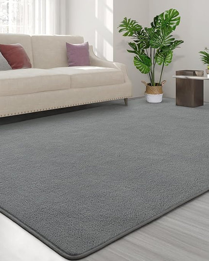 Area Rugs for Bedroom Living Room, 6x9 Grey Super Soft Comfy Thickened Memory-Foam Indoor Carpets, Modern Aesthetic Minimalist Carpet for Boys Girls Adults Apartment Nursery Home Décor - LeafyLoom