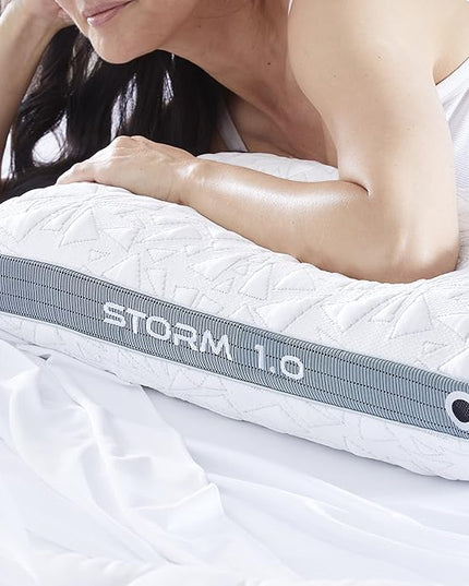 Bedgear Storm Performance Pillow - Size 1.0 - Cooling Bed Pillow for Hot Sleepers - Medium Firmness Pillow for All Sleep Positions, Hypoallergenic, Washable & Removable Cover - 20" W x 26" L x 5.25" H - LeafyLoom