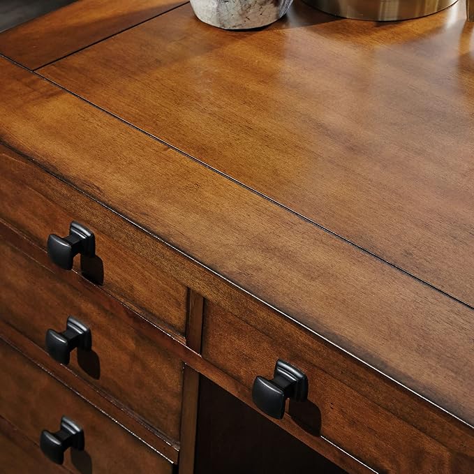 Tahoe Aged Maple Executive Pedestal Desk by Home Styles, 5412-18 - LeafyLoom