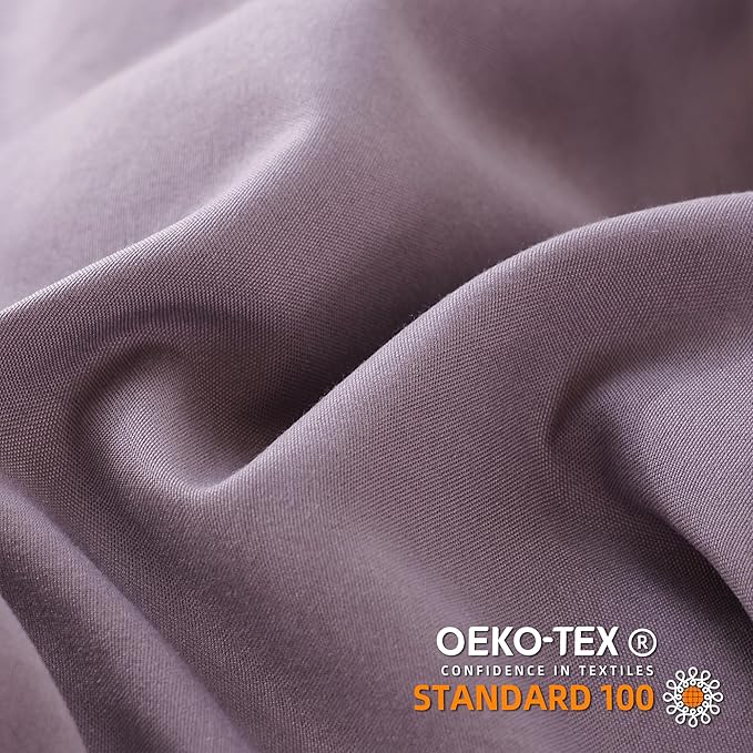 JANZAA Comforters Queen Size Grayish Purple Comforter Set Queen 3PCS(1 Ruffled Comforter Set and 2 Pillowcases) Shabby Chic Bedding Vintage Soft Fluffy Bed Set for All Season - LeafyLoom