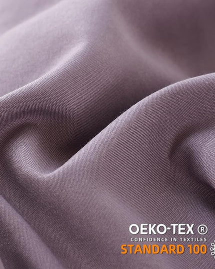 JANZAA King Size Comforter Set Grayish Purple Ruffle Comforter 3PCS Soft Fluffy Boho Comforter Vintage Farmhouse Bed Comforter Set Shabby Chic Bedding with 2 Pillowcases for All Season - LeafyLoom