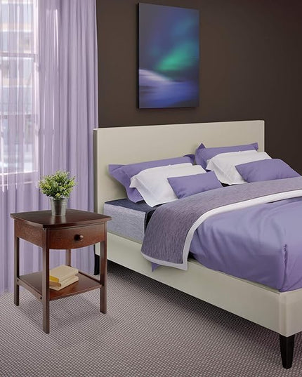 Winsome Basics Solid Wood End Table Nightstand - LeafyLoom