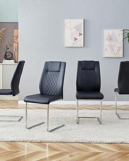 NicBex Haerin-SD-00312-LWJ Dining Chairs, 16"x19"x38", Black and Silver - LeafyLoom