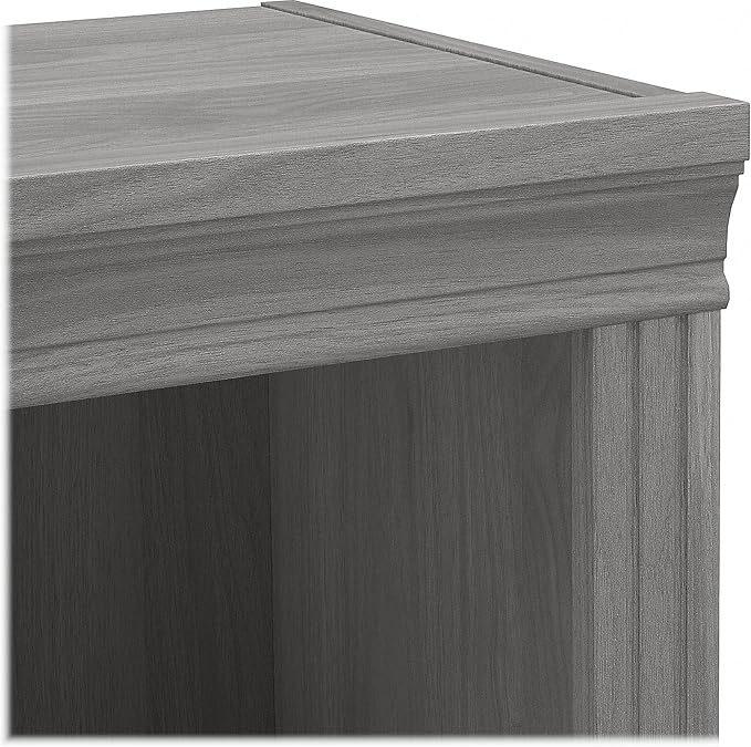 Bush Furniture Saratoga Tall 5 Shelf Bookcase in Modern Gray - LeafyLoom