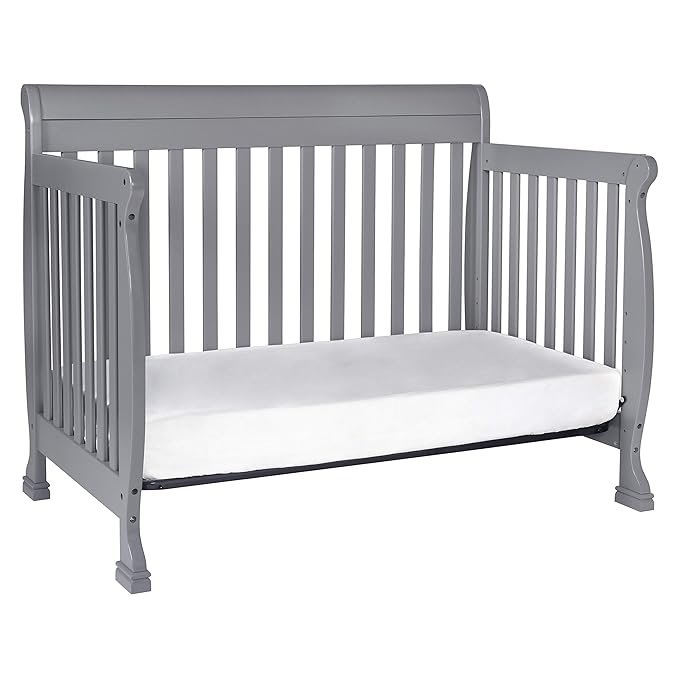 DaVinci Kalani 4-in-1 Convertible Crib in Grey, Greenguard Gold Certified - LeafyLoom