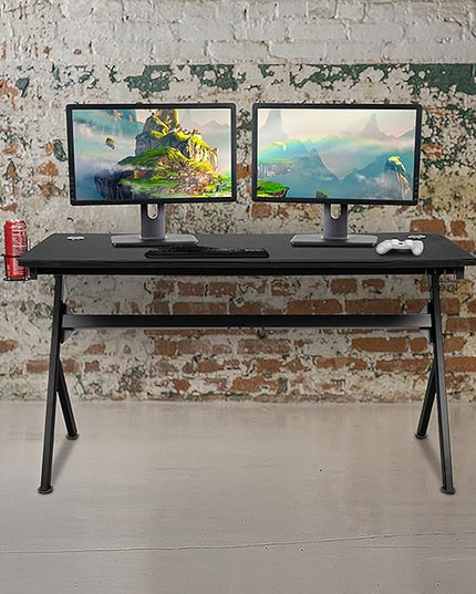 Flash Furniture Duncan 55" x 24" Extra Large Gaming Desk with Headphone Hook and Cup Holder - Free Mouse Pad - LeafyLoom