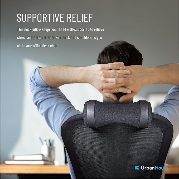 Neck Support Firm Pillow for Office Desk Mesh Chair without Headrest - LeafyLoom
